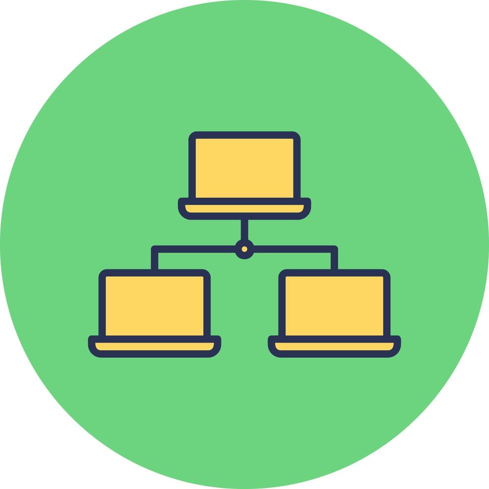 Laptop Network Vector Icon