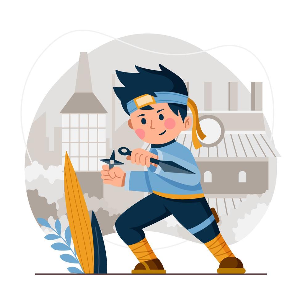 Man with Ninja Costume Style vector