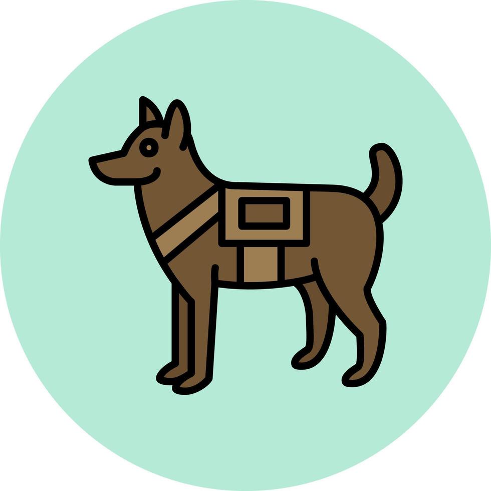 militar perro vector icono