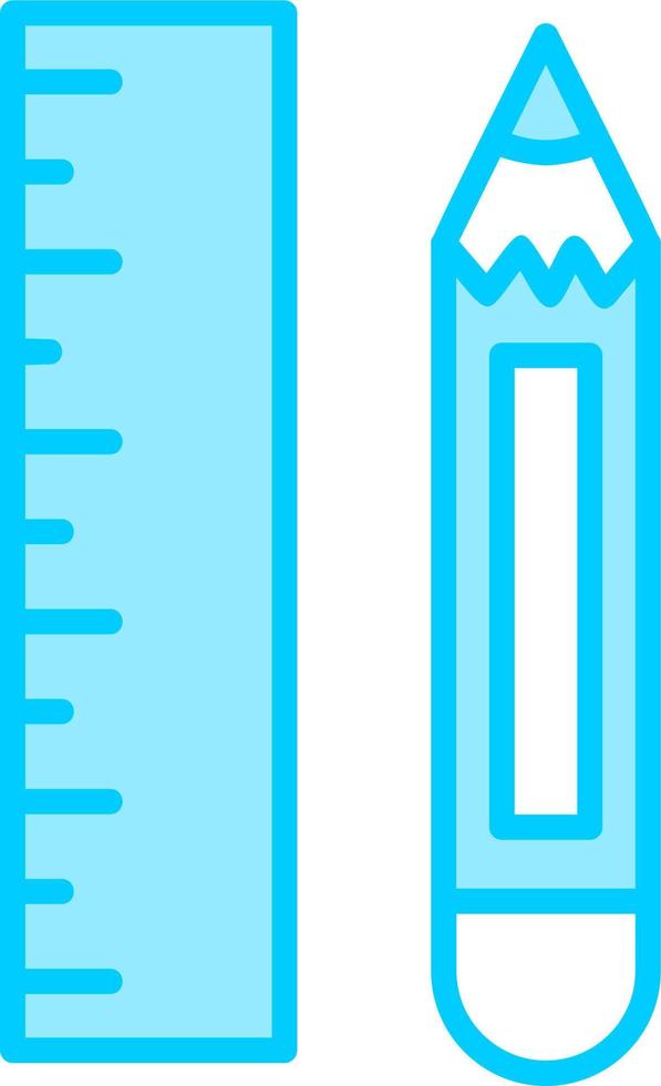 Pencil And Ruler Vector Icon