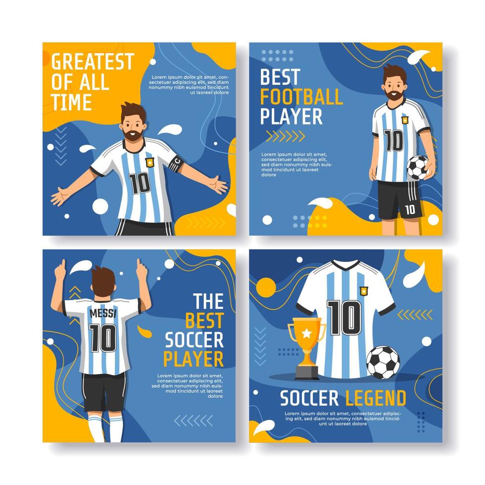 Lionel Messi Social Media Posts vector