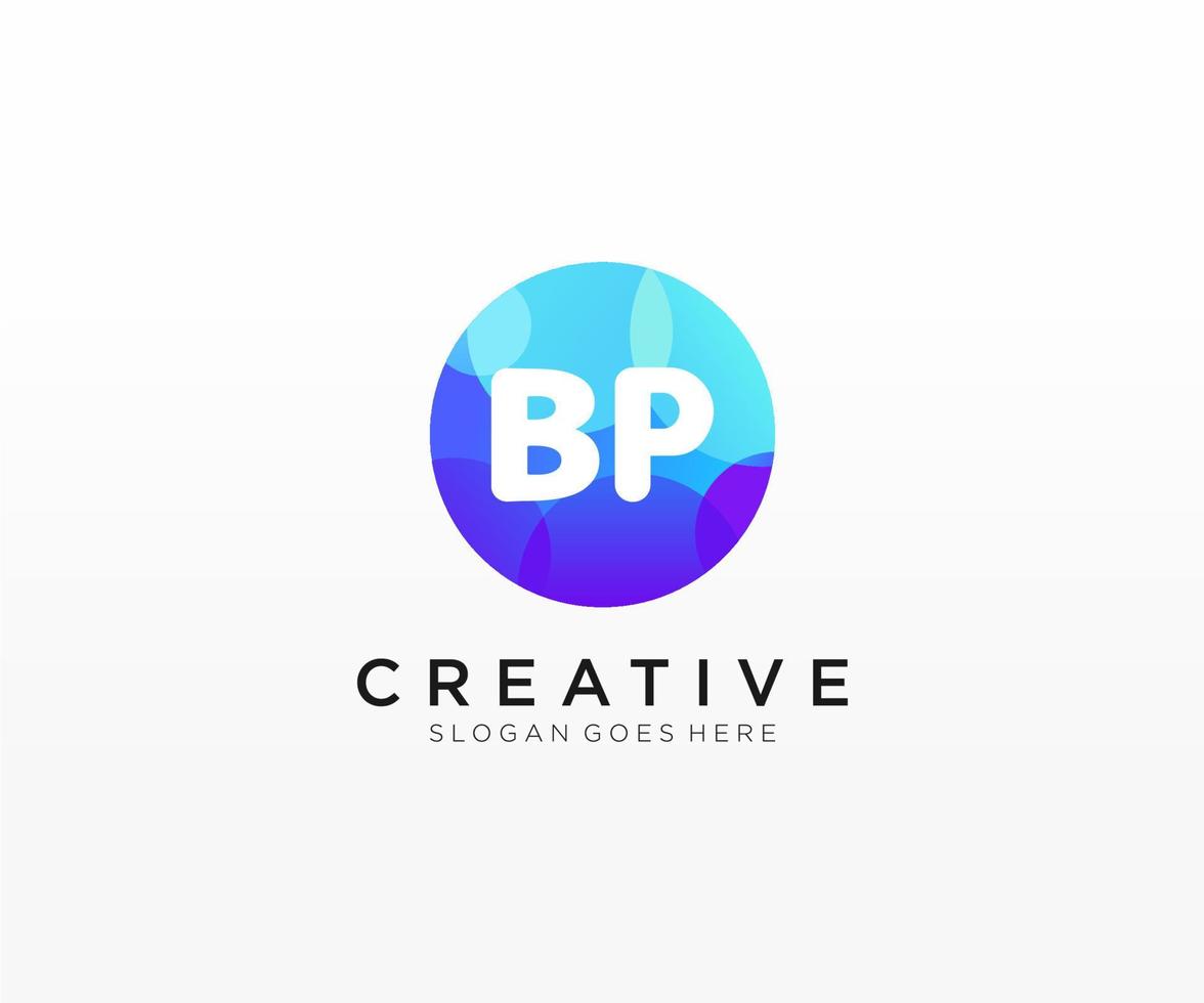 BP initial logo With Colorful Circle template vector. vector