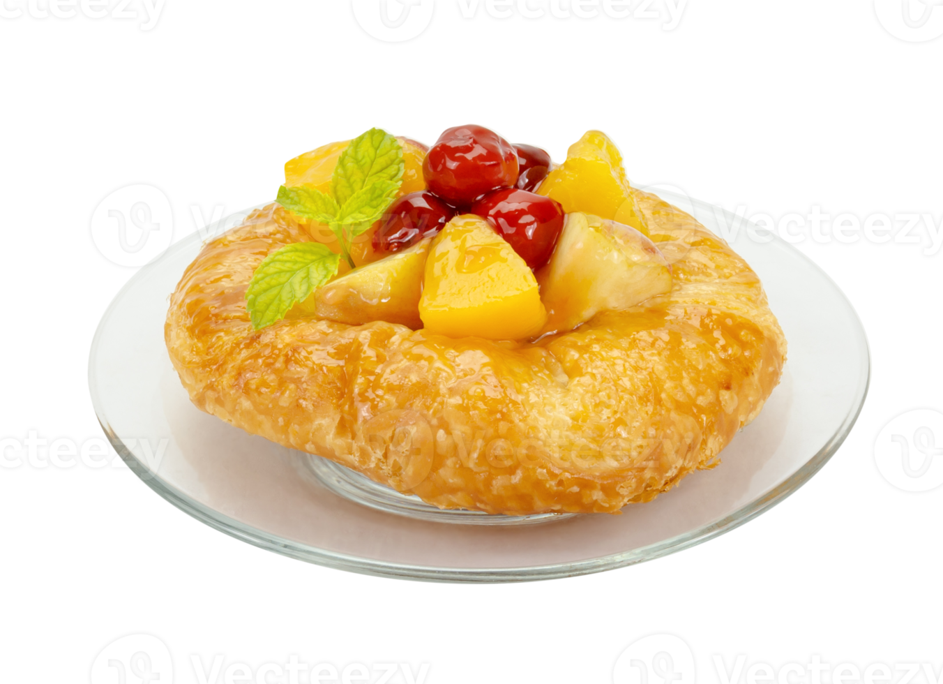 danish pastry with fruits isolated png
