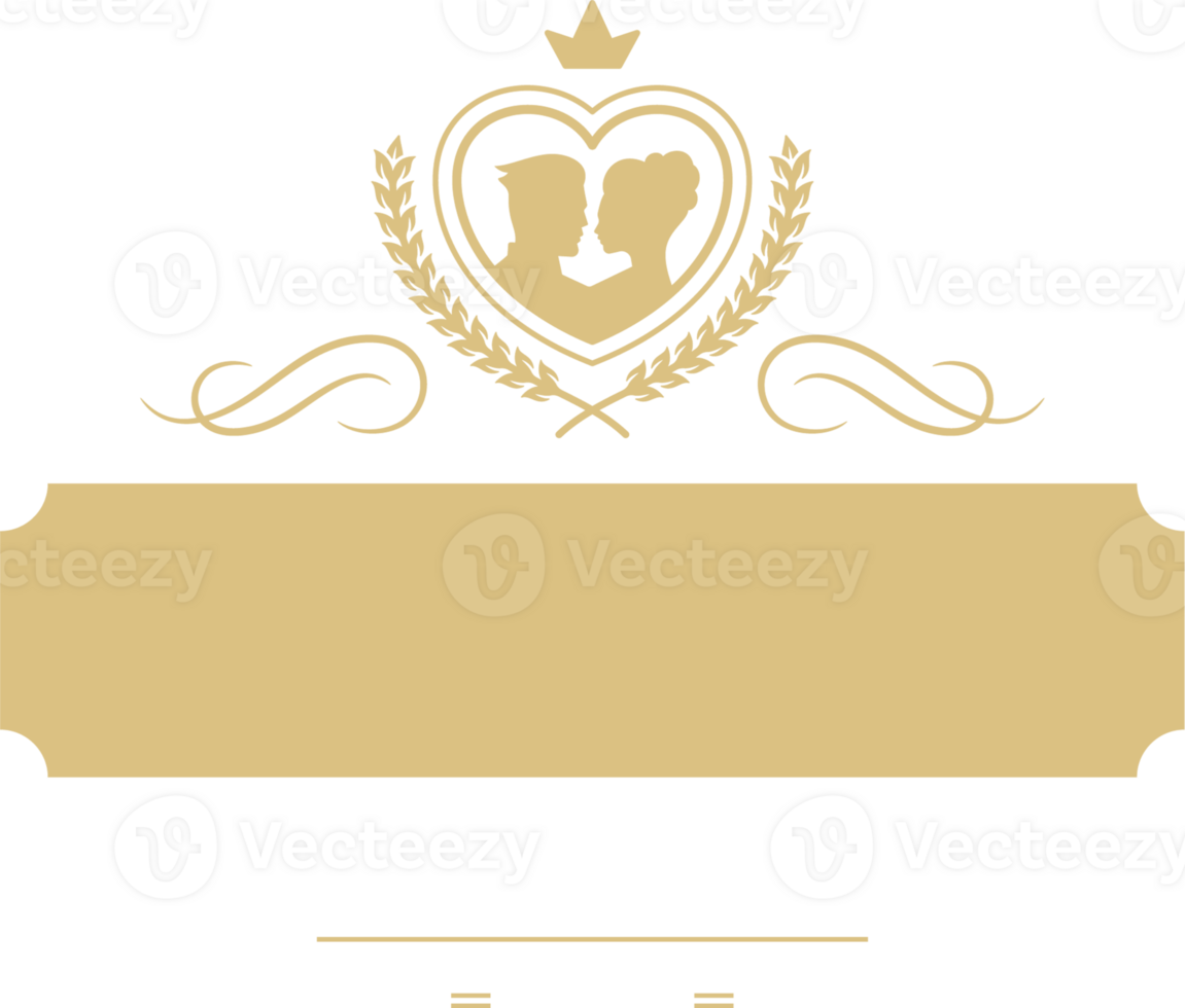 lusso oro badge per nozze png