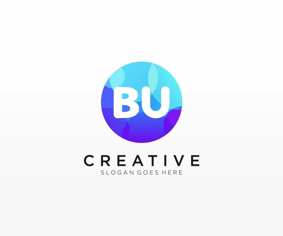 BU initial logo With Colorful Circle template vector. vector