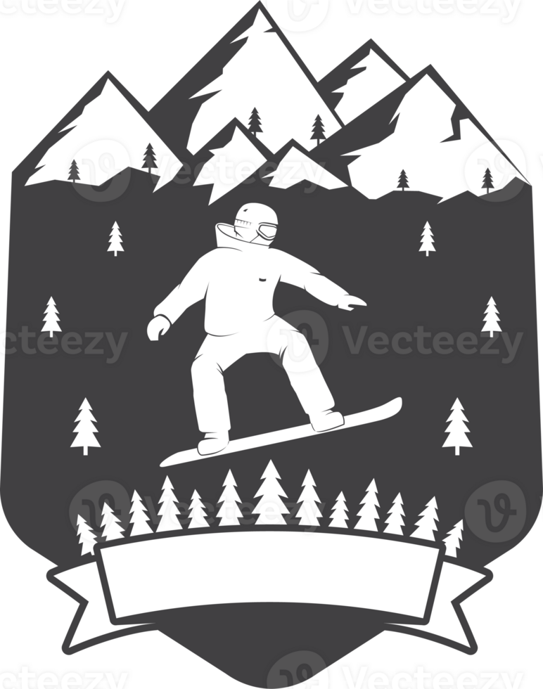 Esportes snowboard inverno aventura esquiar montanha Distintivos png