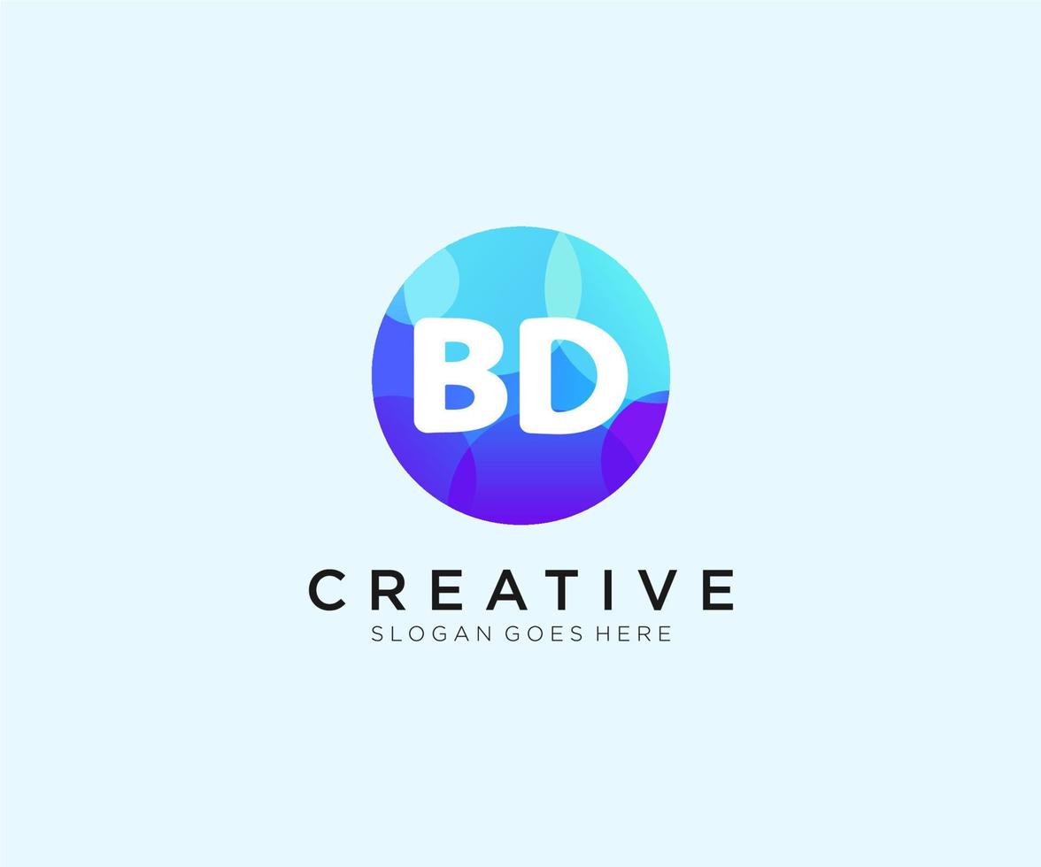 BD initial logo With Colorful Circle template vector. vector