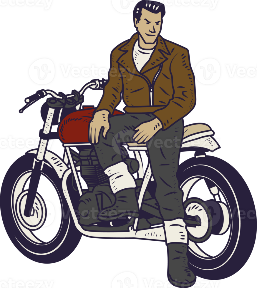 Motorcycle Vintage Retro Element Illustration png