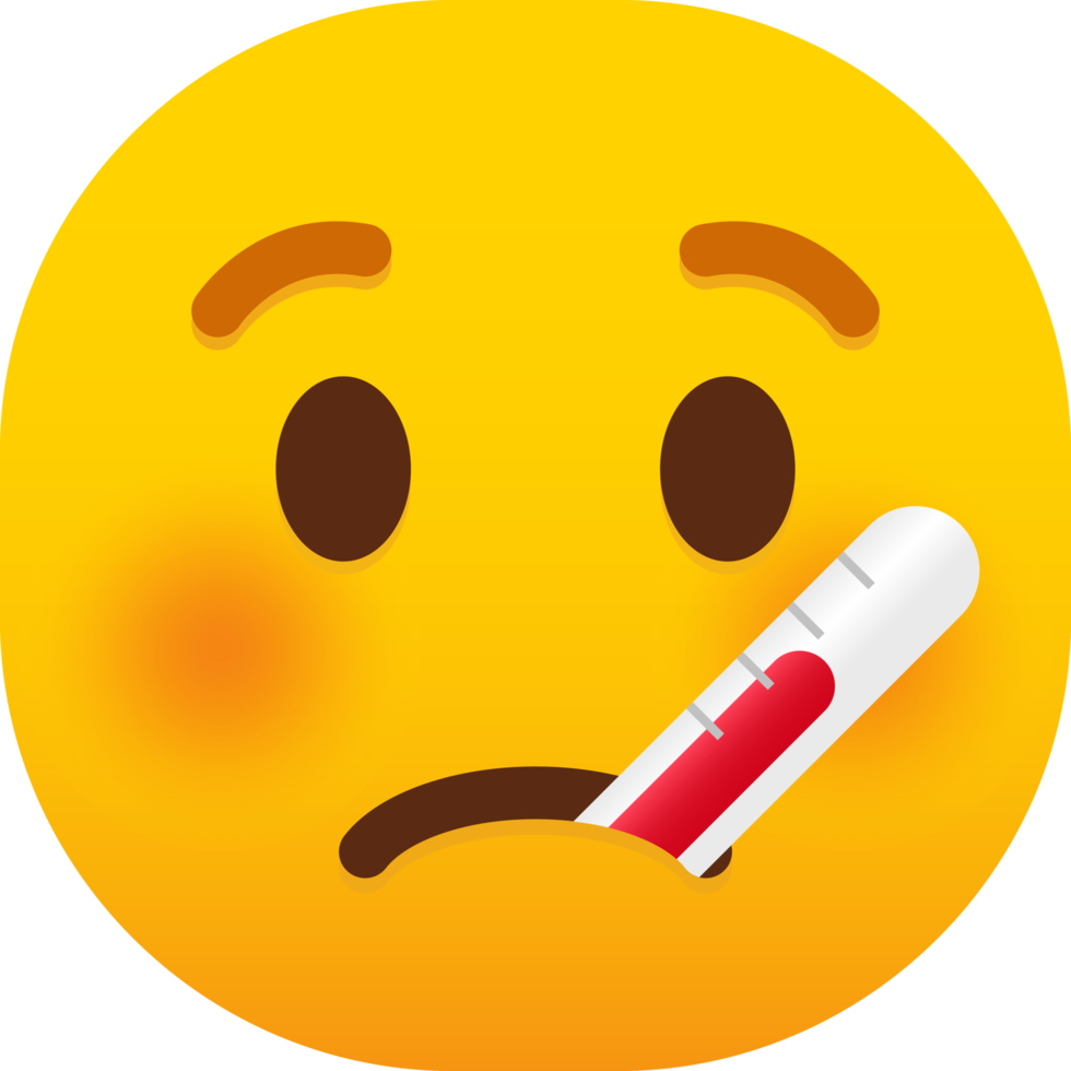cara con termómetro emoji png
