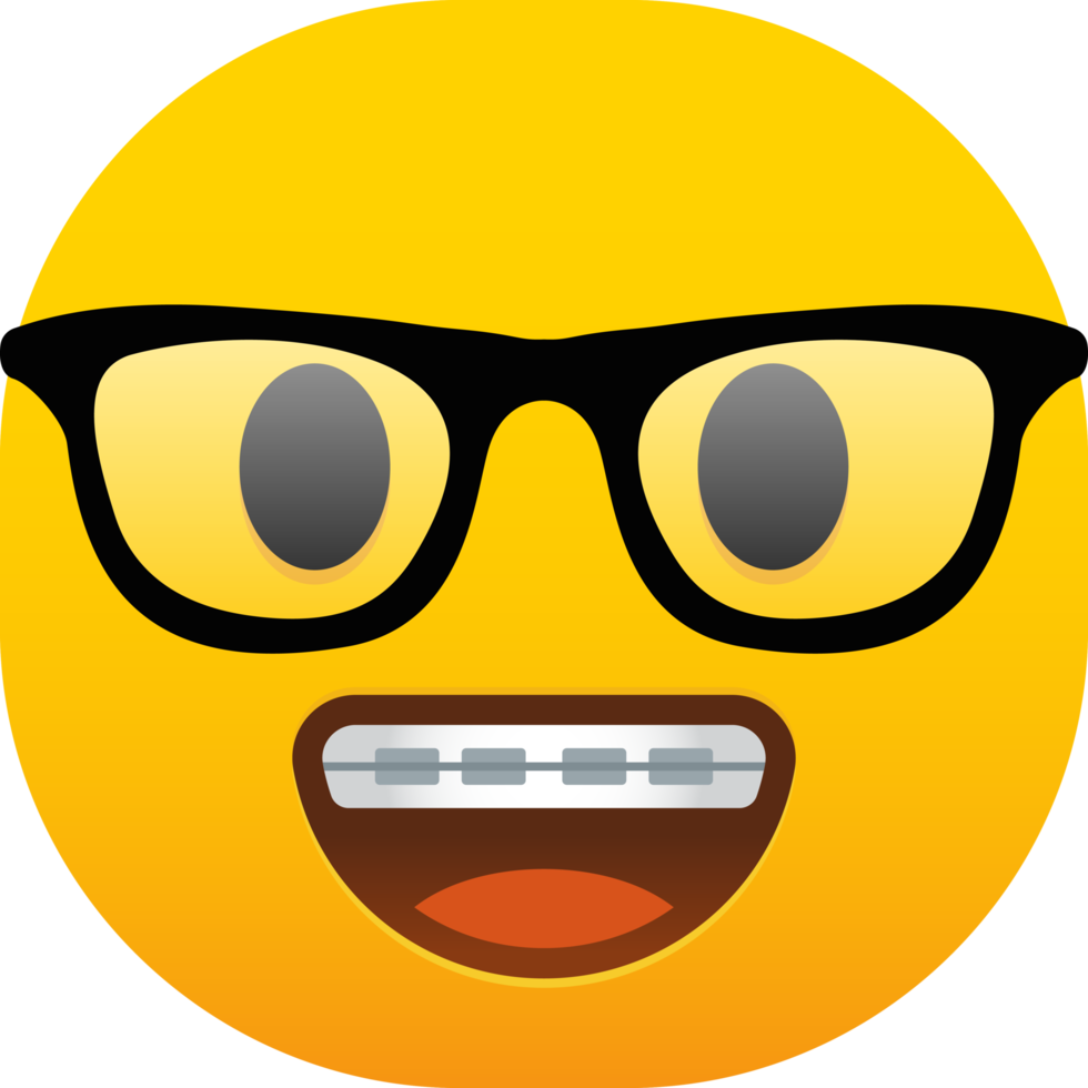 emoji faccia nerd png