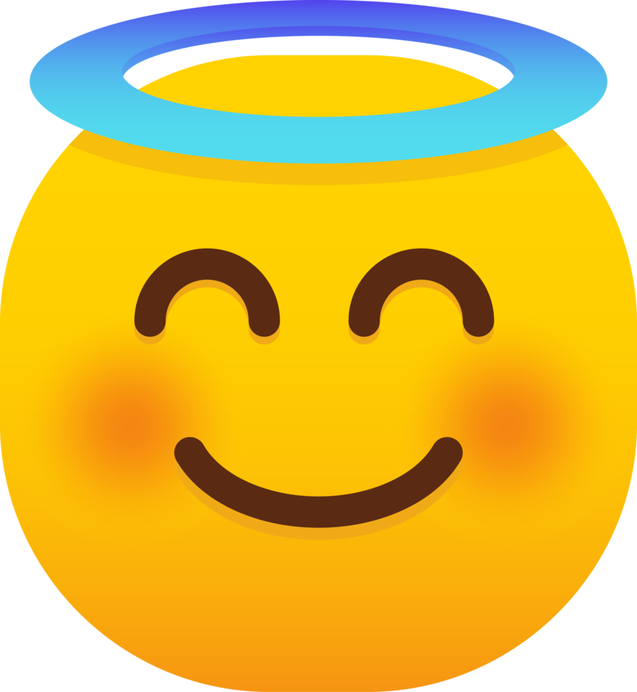 sorridente face com aréola emoji png