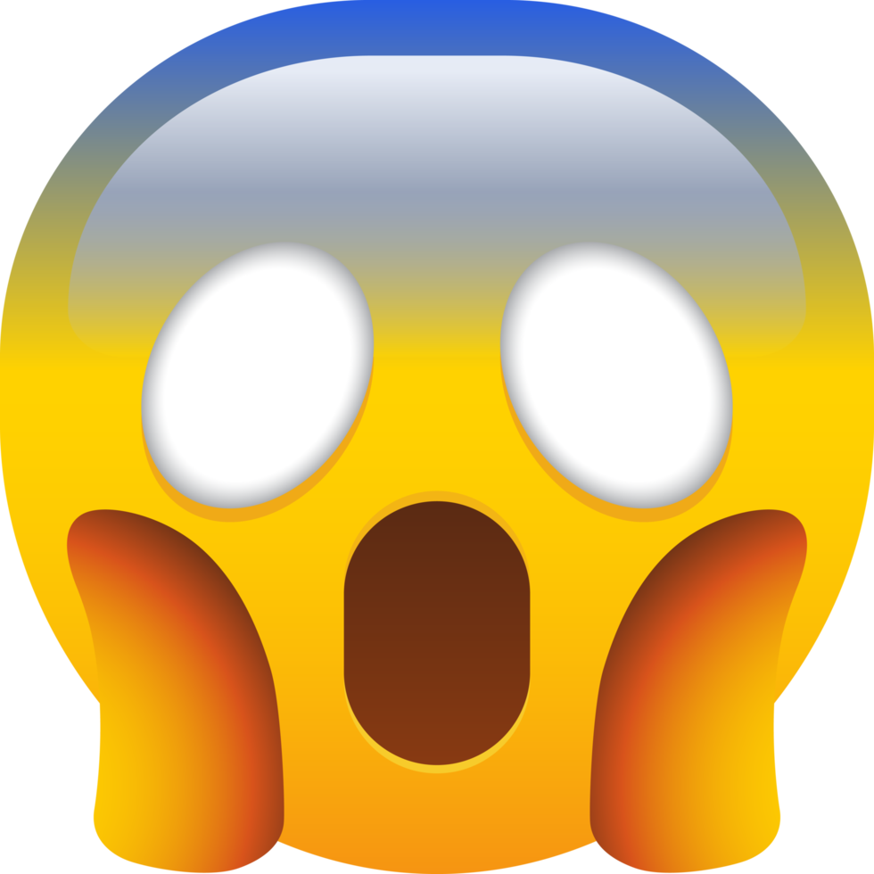 cara gritando en temor emoji png