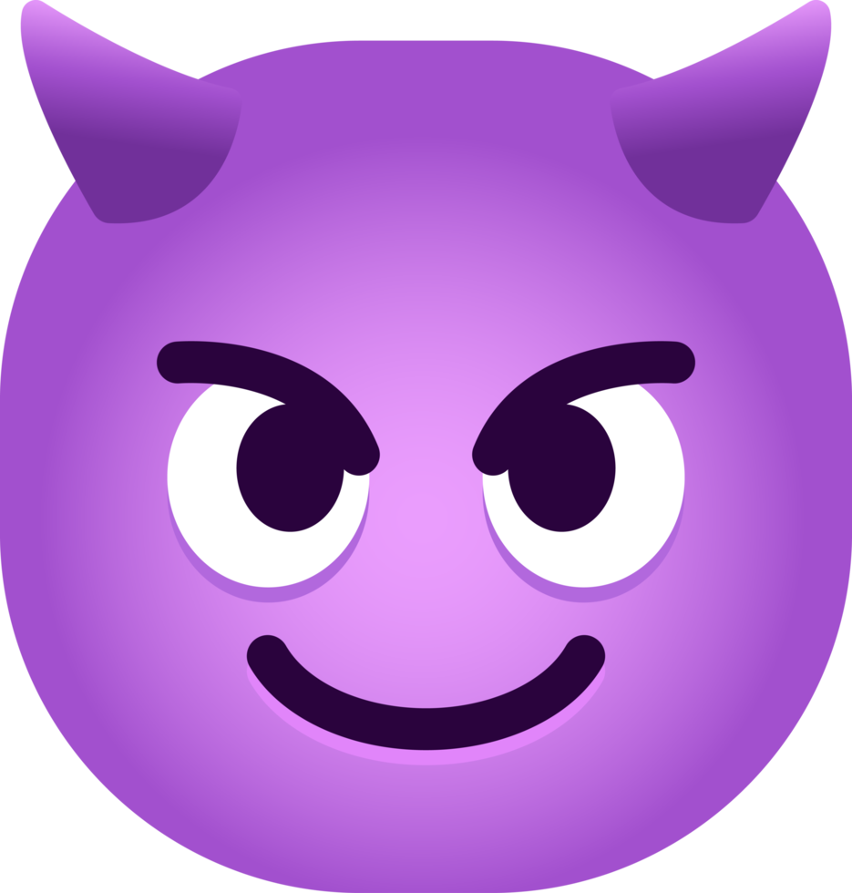 sorridente viso con corna emoji png