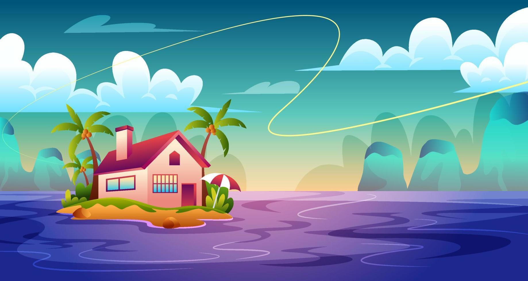 House in the Middle of the Sea vector