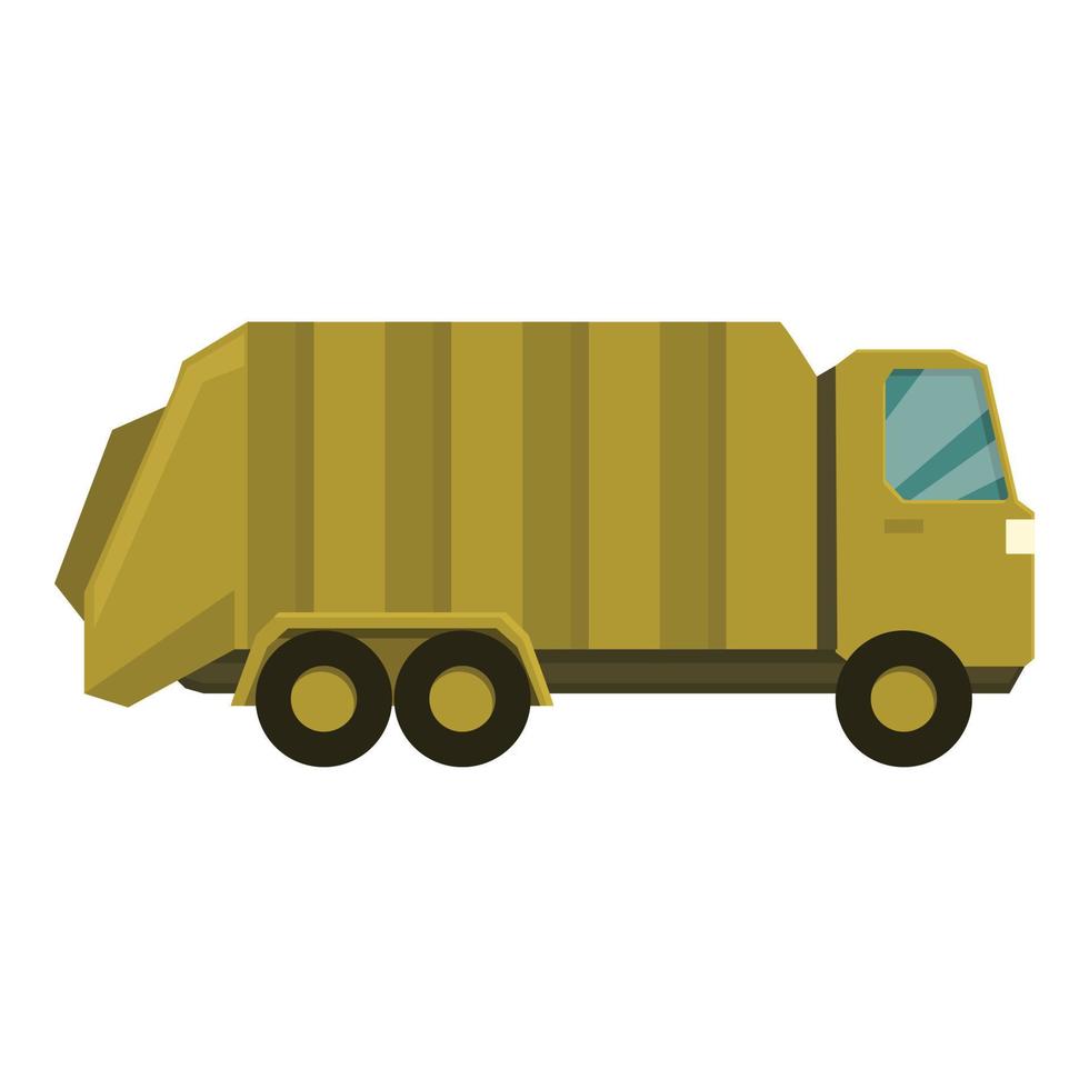 Garbage truck icon cartoon vector. Street man cleaner vector