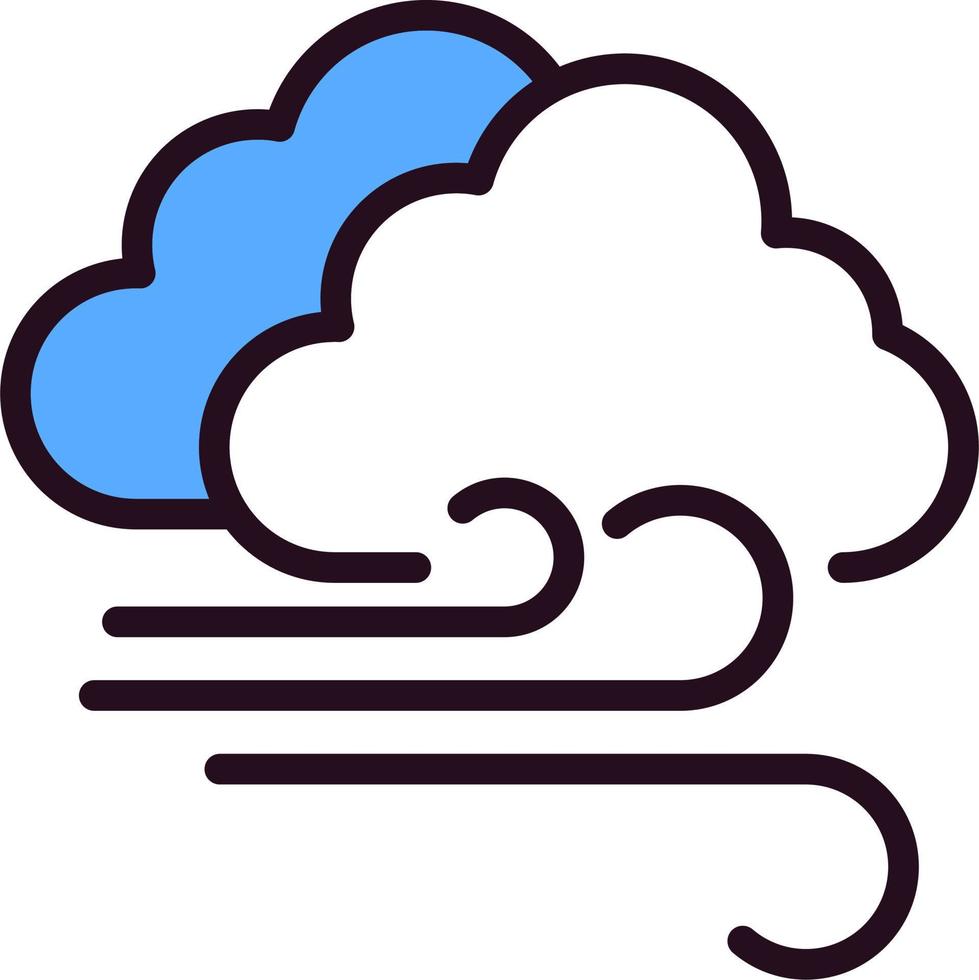 Cloudy Windy Vector Icon