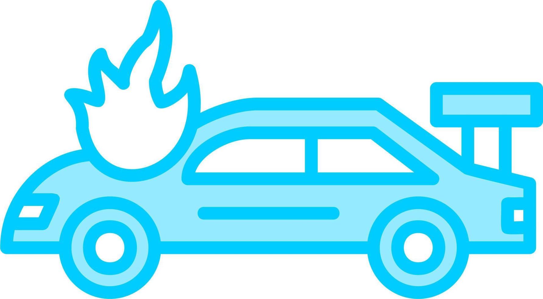Accident Car In Fire Vector Icon