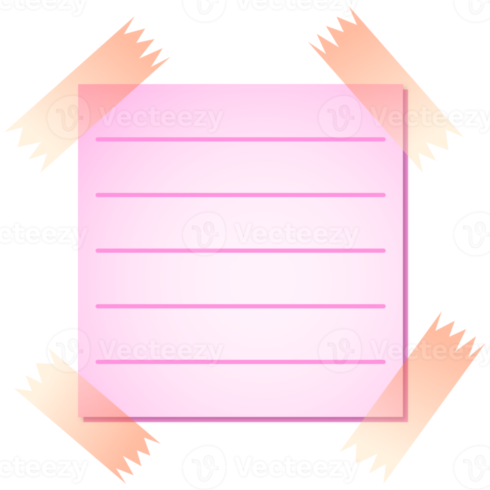 Pink Notepad and Sticky Tape png