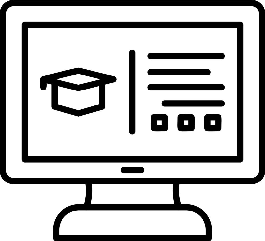 icono de vector de educación en línea