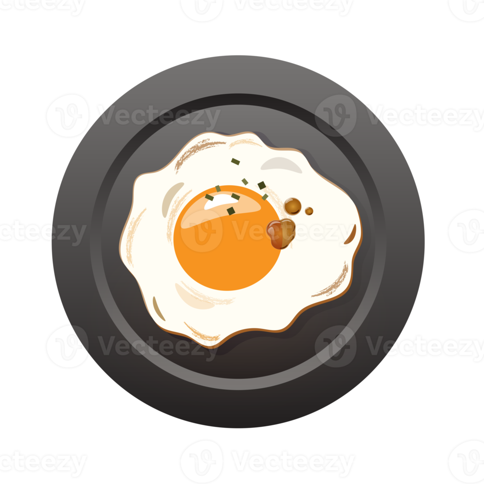 fried egg on a plate. breakfast symbol png