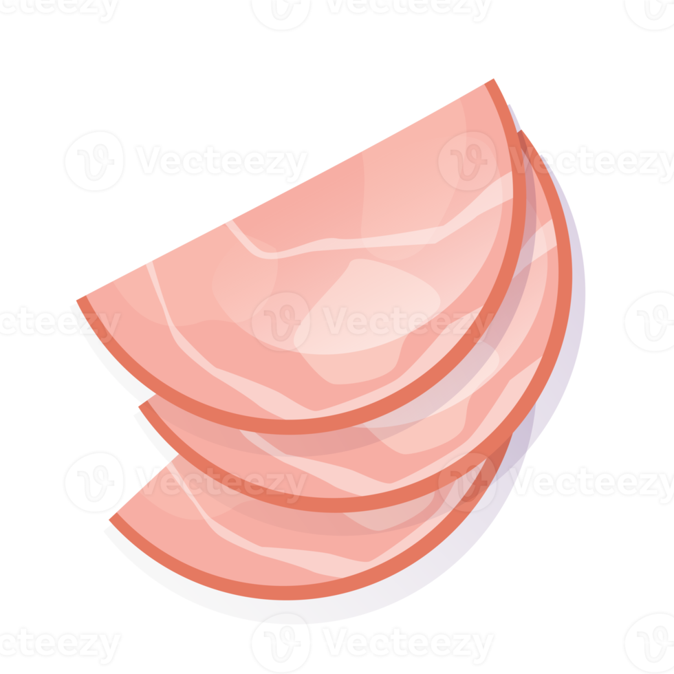Sliced ham isolated illustration png
