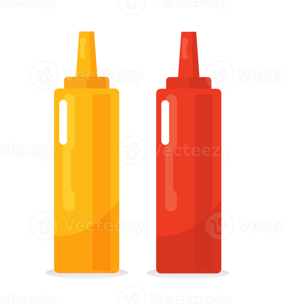 squeeze ketchup and mustard bottle isolated png