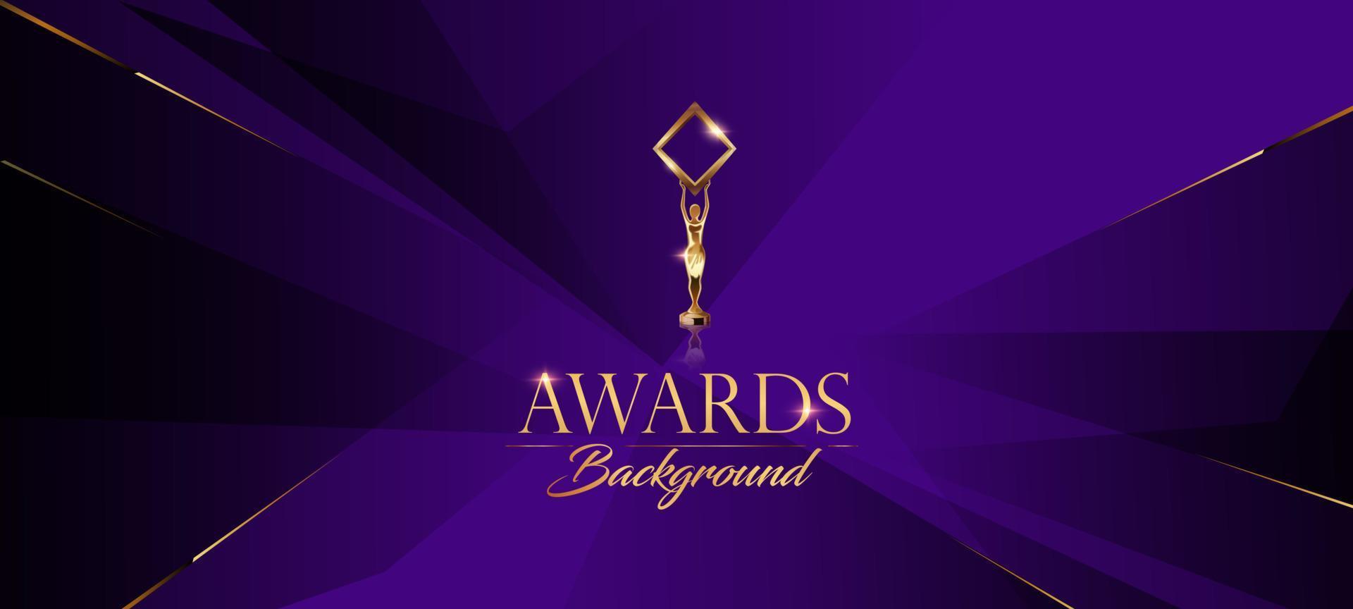 Purple and Golden Award Background. Elegant Celebration Invitation, Premium Wedding Invitation Design. Holiday Greeting Card Collection. Diwali Festival Backdrop. Ramadan Poster Template. vector