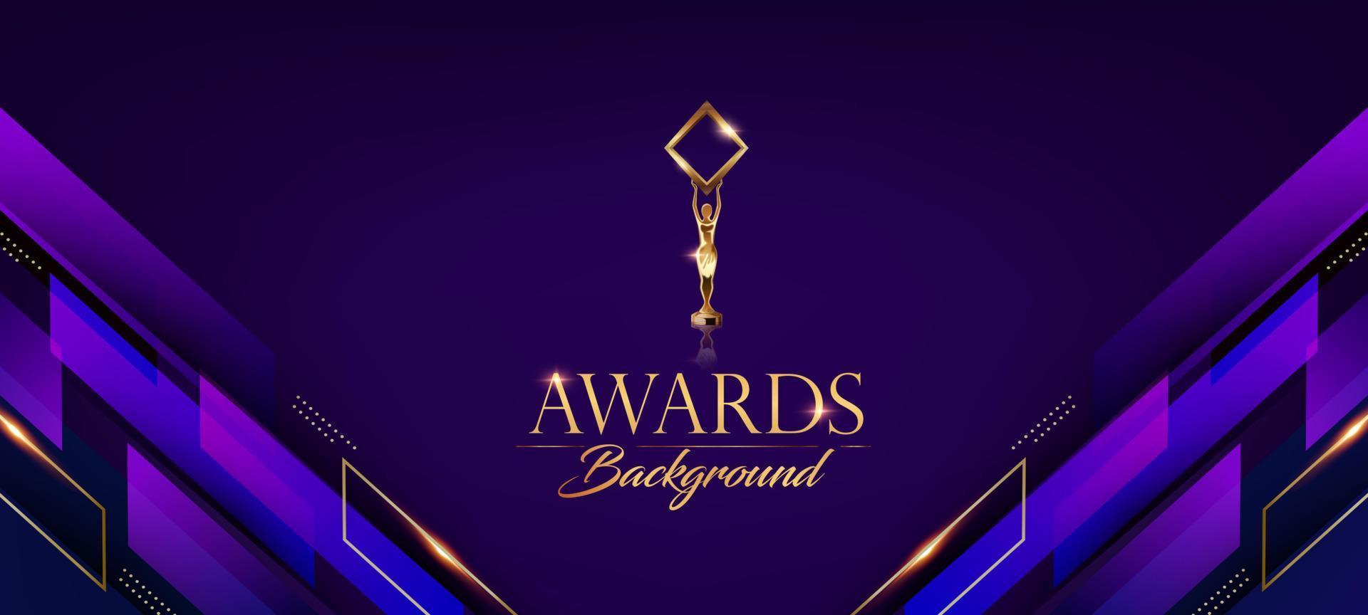 Purple and Golden Award Background. Modern Abstract Design.Anniversary