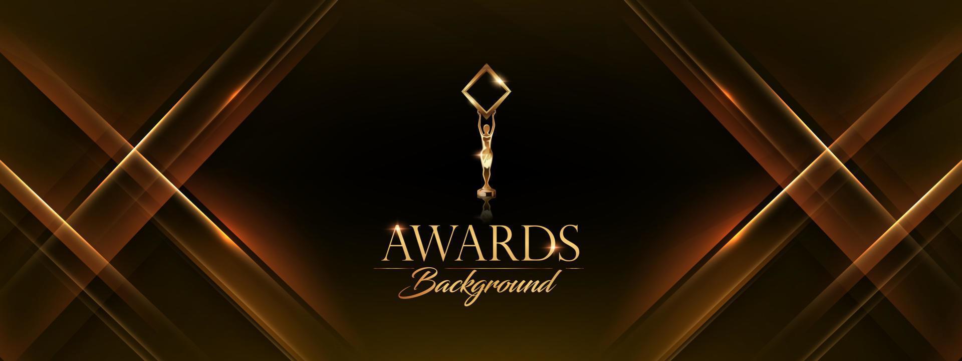 Black Brown and Golden Award Background. Elegant Celebration Invitation, Premium Wedding Invitation Design. Holiday Greeting Card Collection. Diwali Festival Backdrop. Ramadan Poster Template. vector