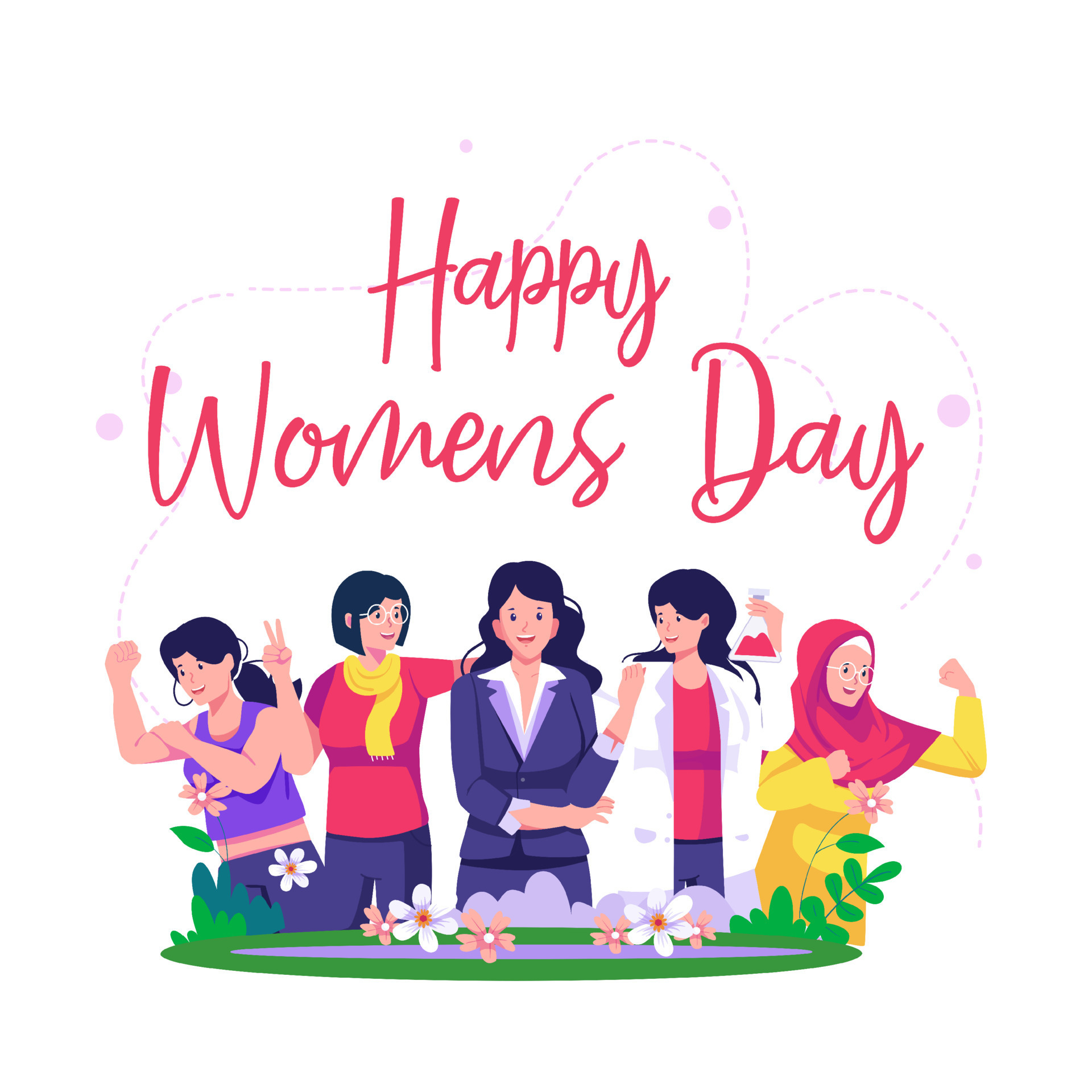 Happy International Womens Day Template Design. Social Media Post
