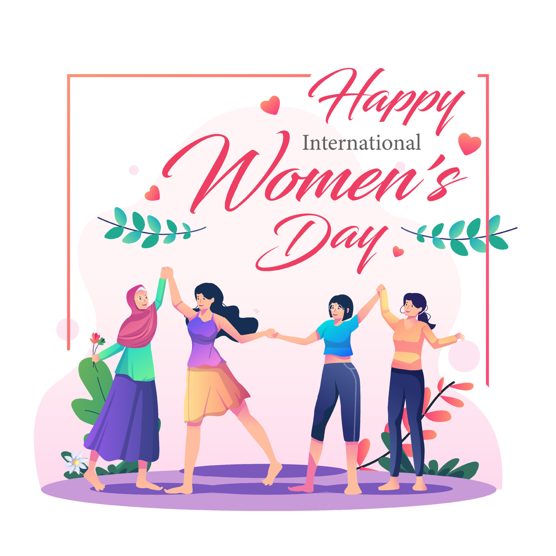 Happy International Womens Day Template Design. Social Media Post ...