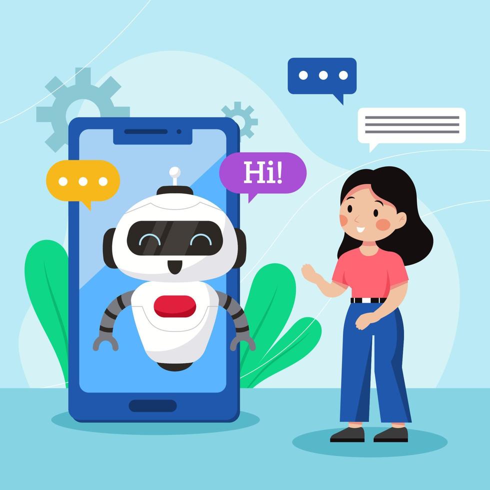 Chat Bot AI Concept vector