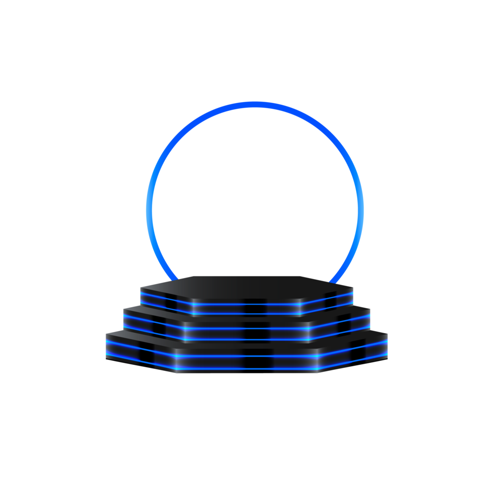 Black  podium studio showcase with light pedestal stage product display png