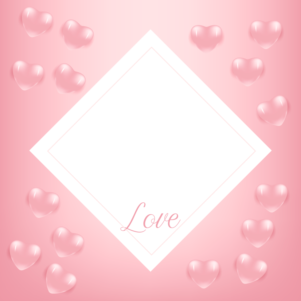 love frame with love hart png