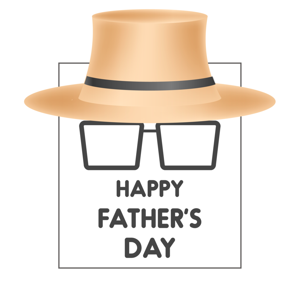 happy father's day design with tie, mustache and  heart png