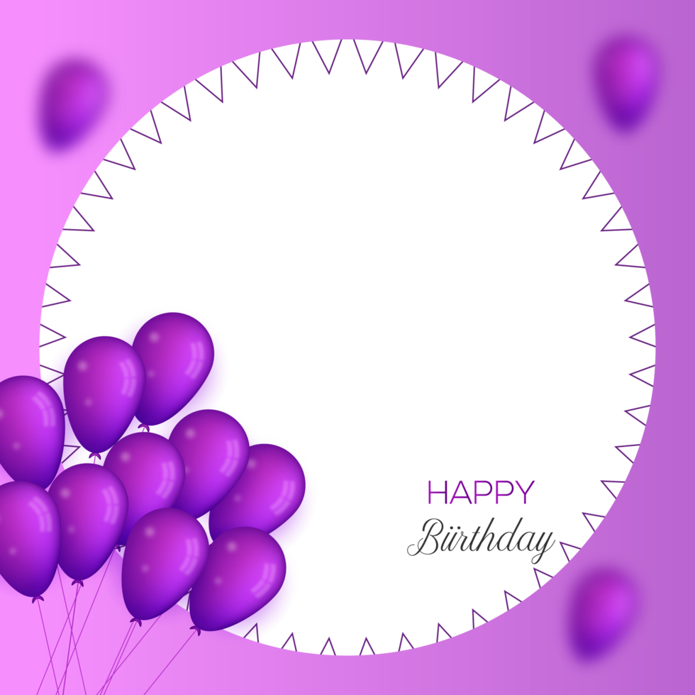 Birthday Frame with balloon png