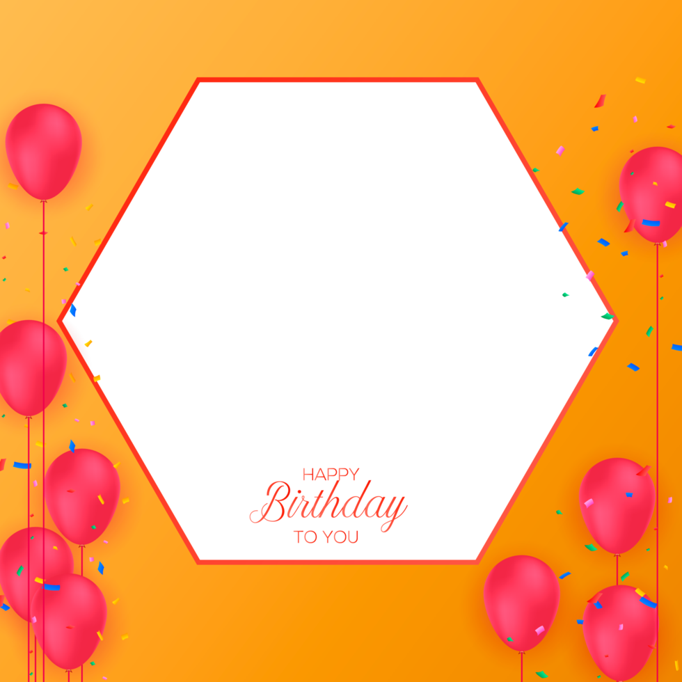 Birthday Frame with balloon png