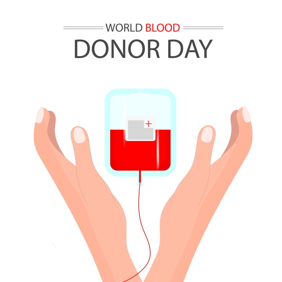 Realistic world blood donor design concept png