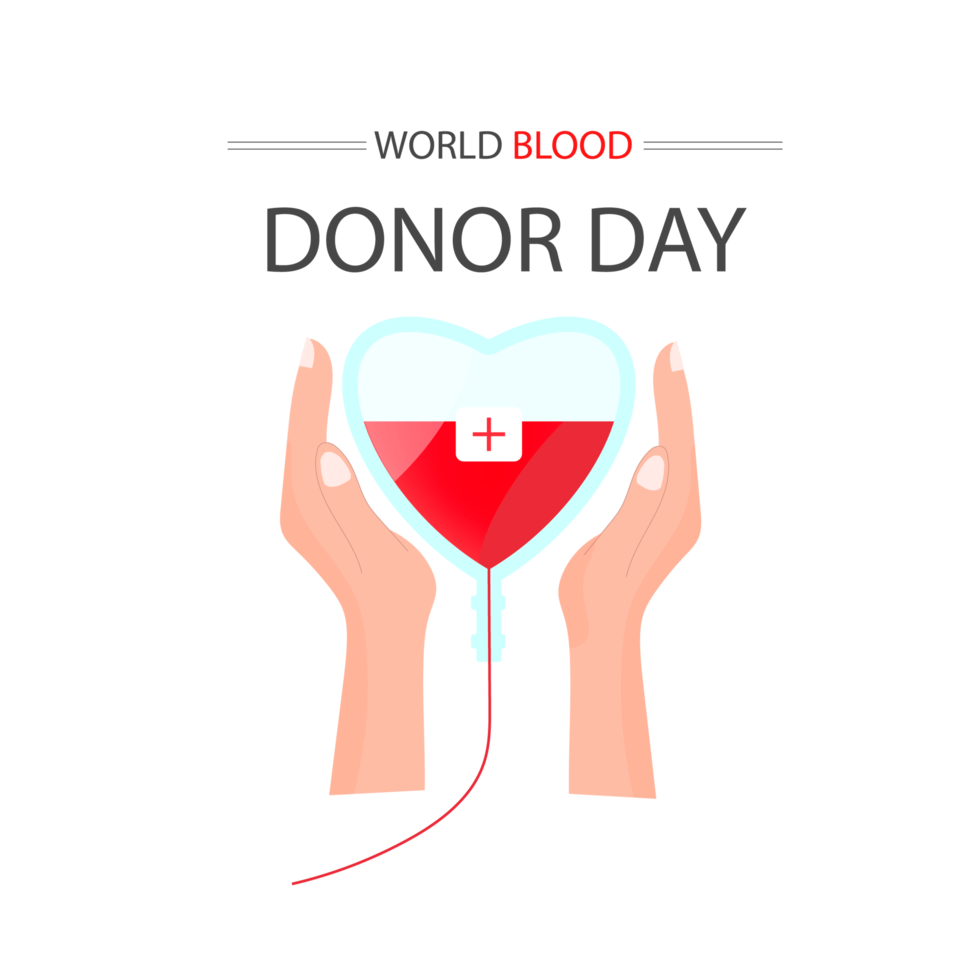 Realistic world blood donor design concept png