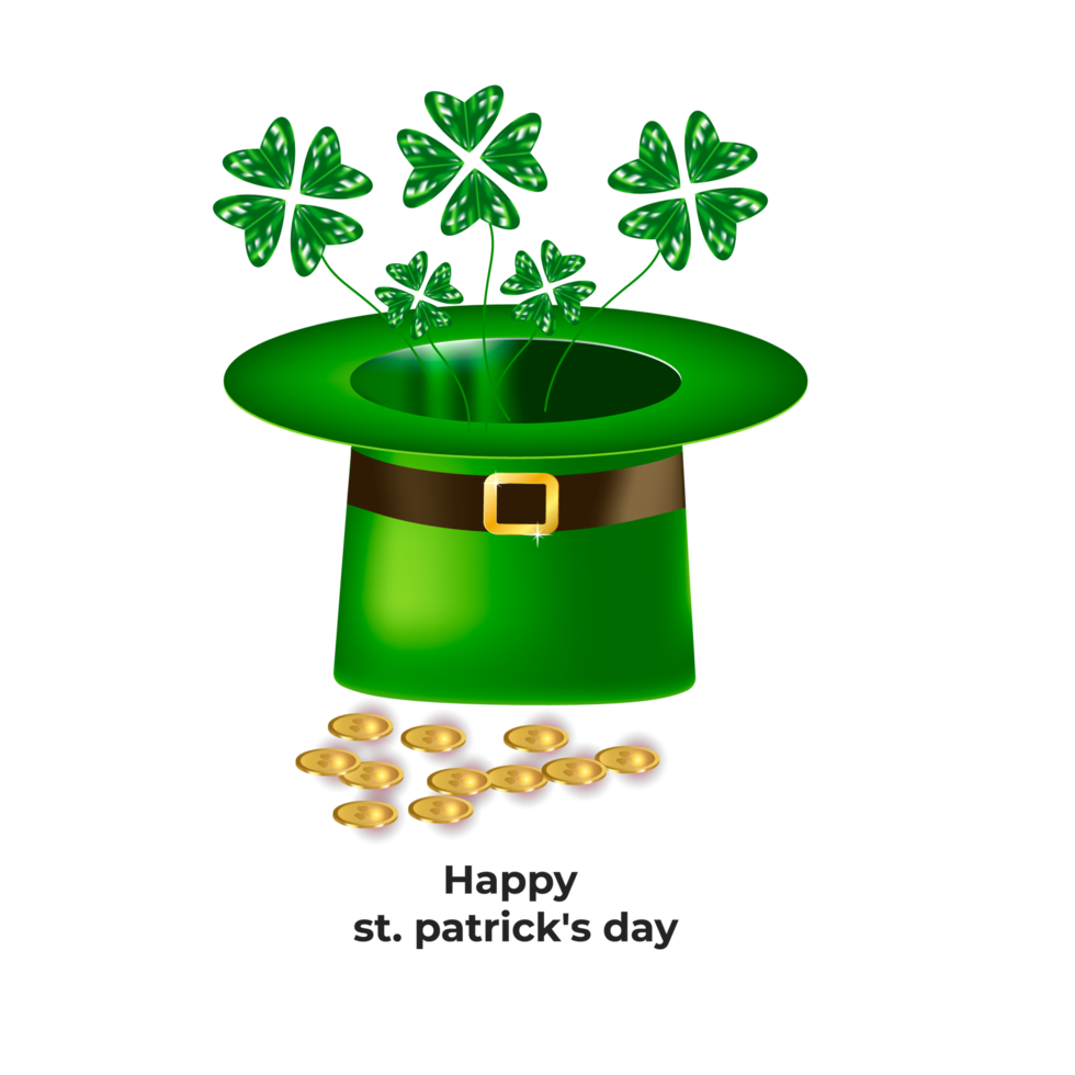 st. patrick's day with gold coins png