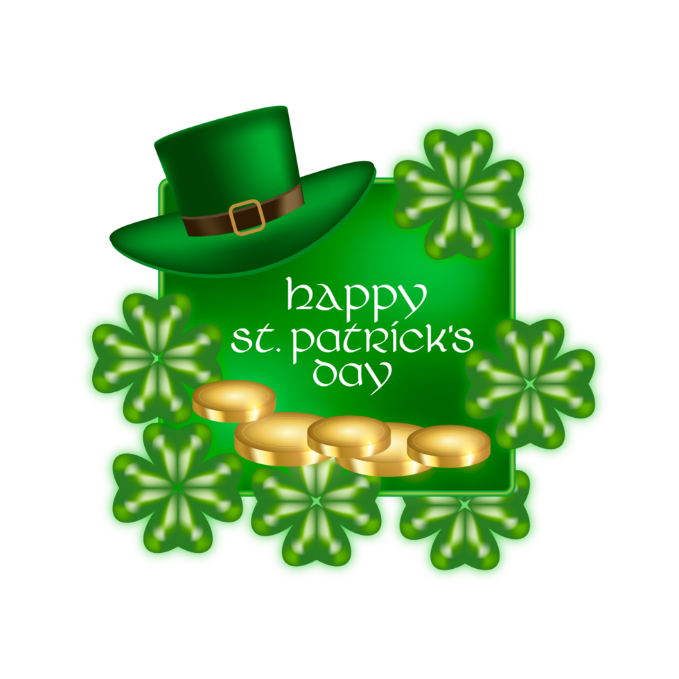 st. patrick's day with gold coins png