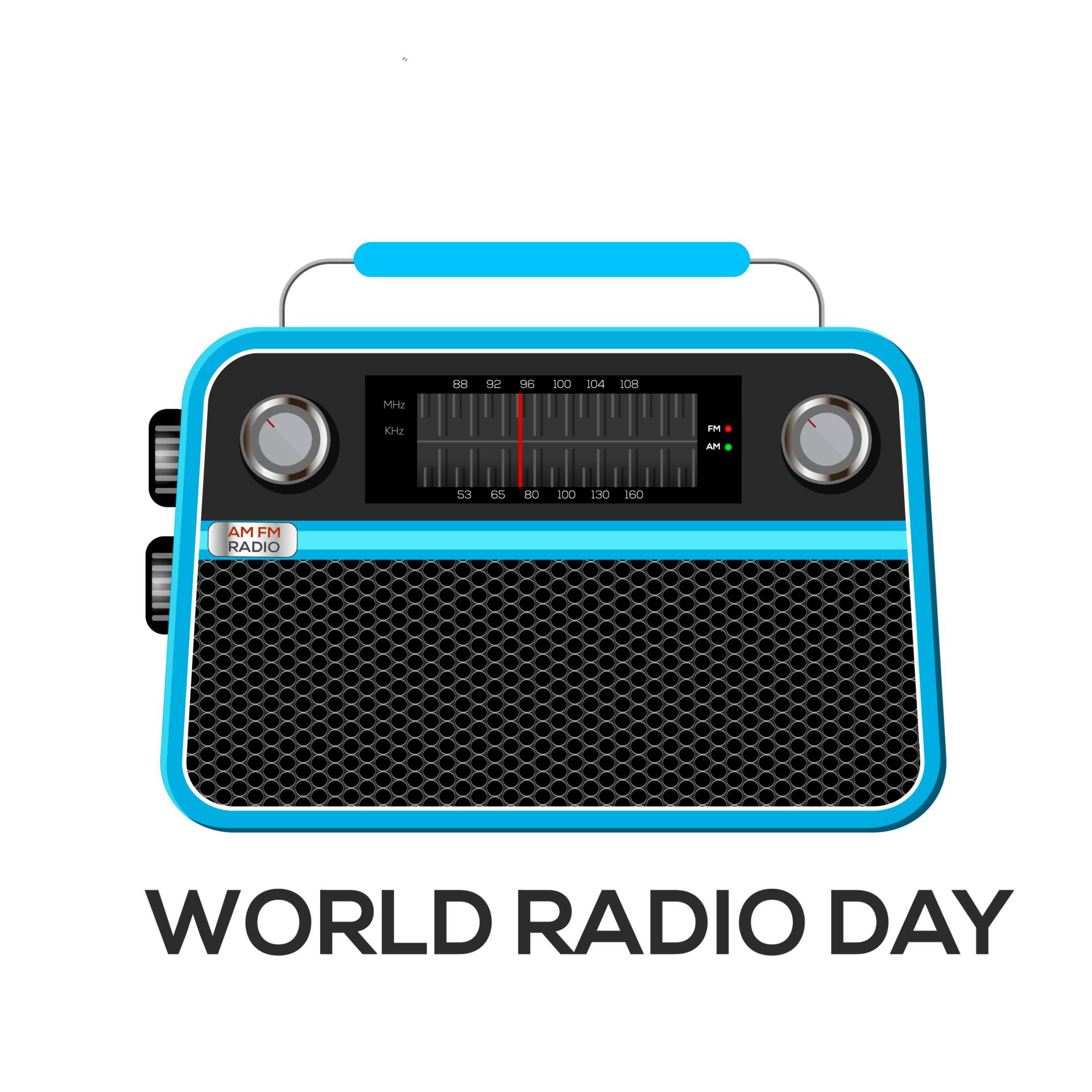 Free world radio day on february 13 of idea for landing page template