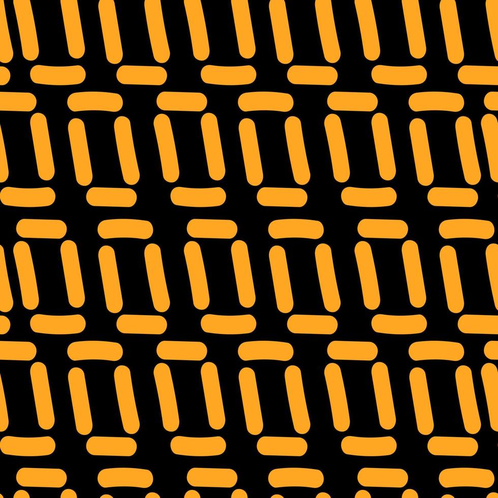 Seamless geometric pattern. Black and orange background. vector