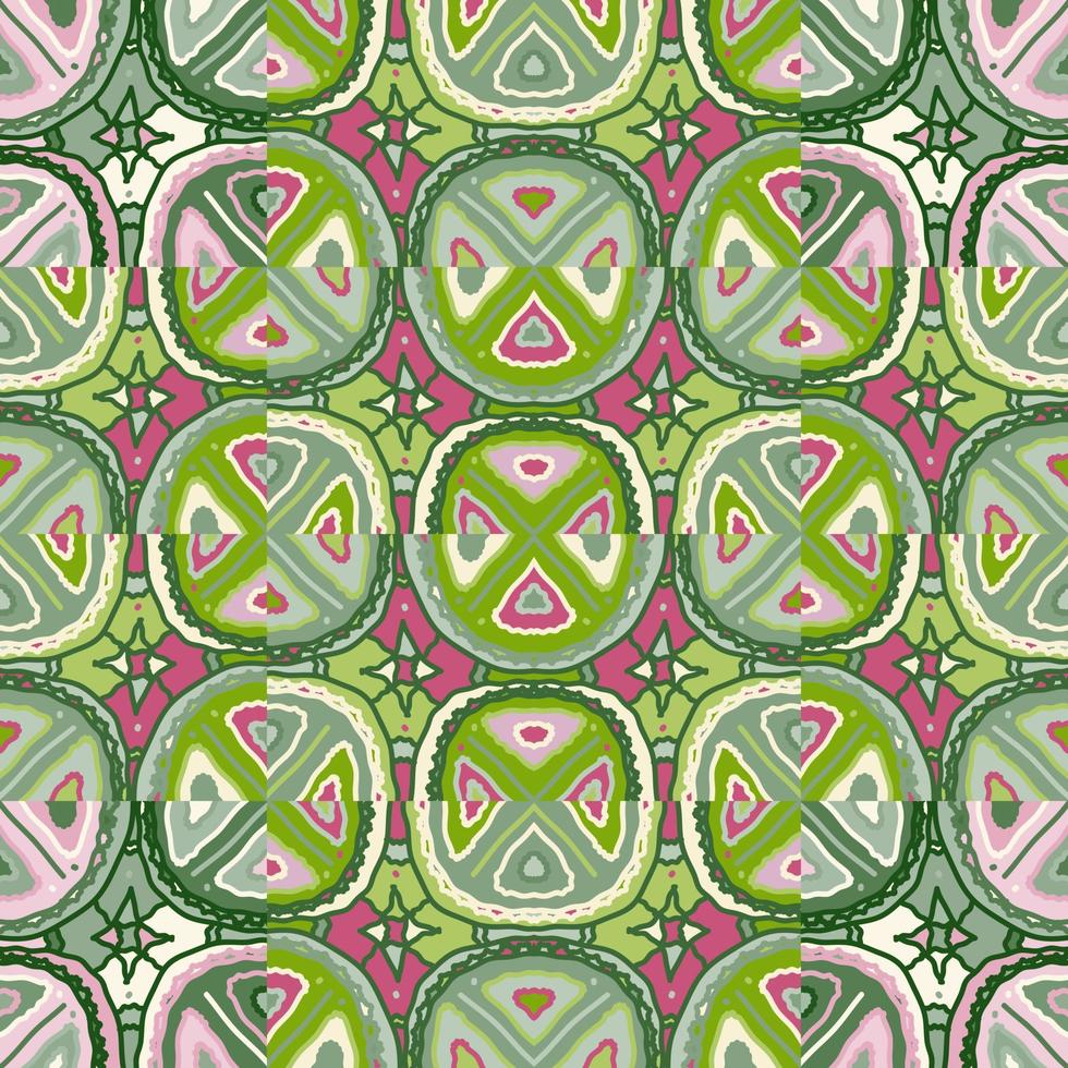 Creative doodle mosaic tile. Abstract Scribble seamless background pattern. vector