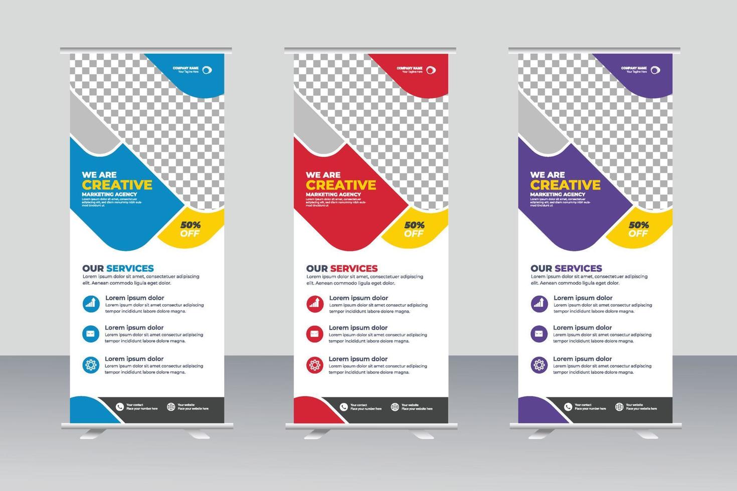 vector business rollup banners for marketing