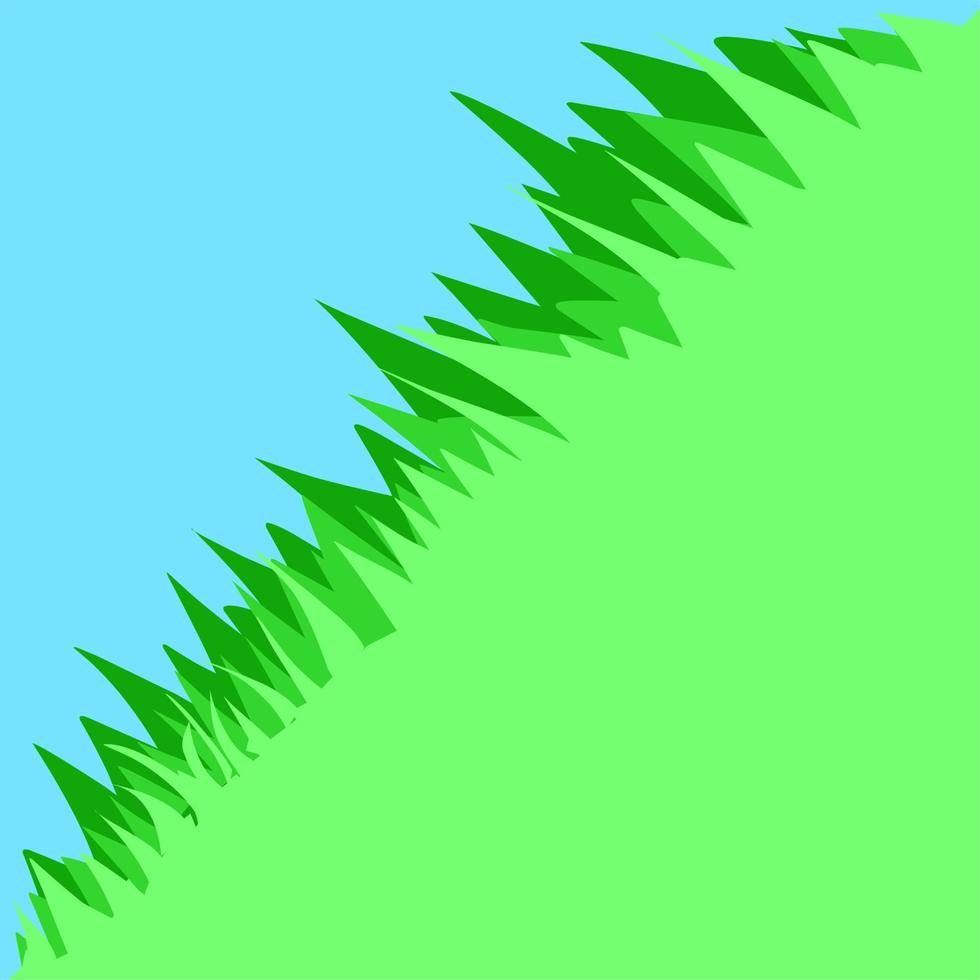 vector illustration of grass on a sloping plain on a mountain hill. flat design