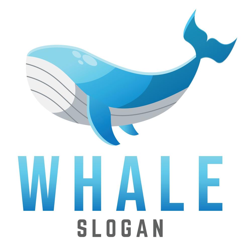 Modern simple minimalist Whale mascot logo design vector with modern illustration concept style for badge, emblem and tshirt printing. modern whale logo cartoon illustration.