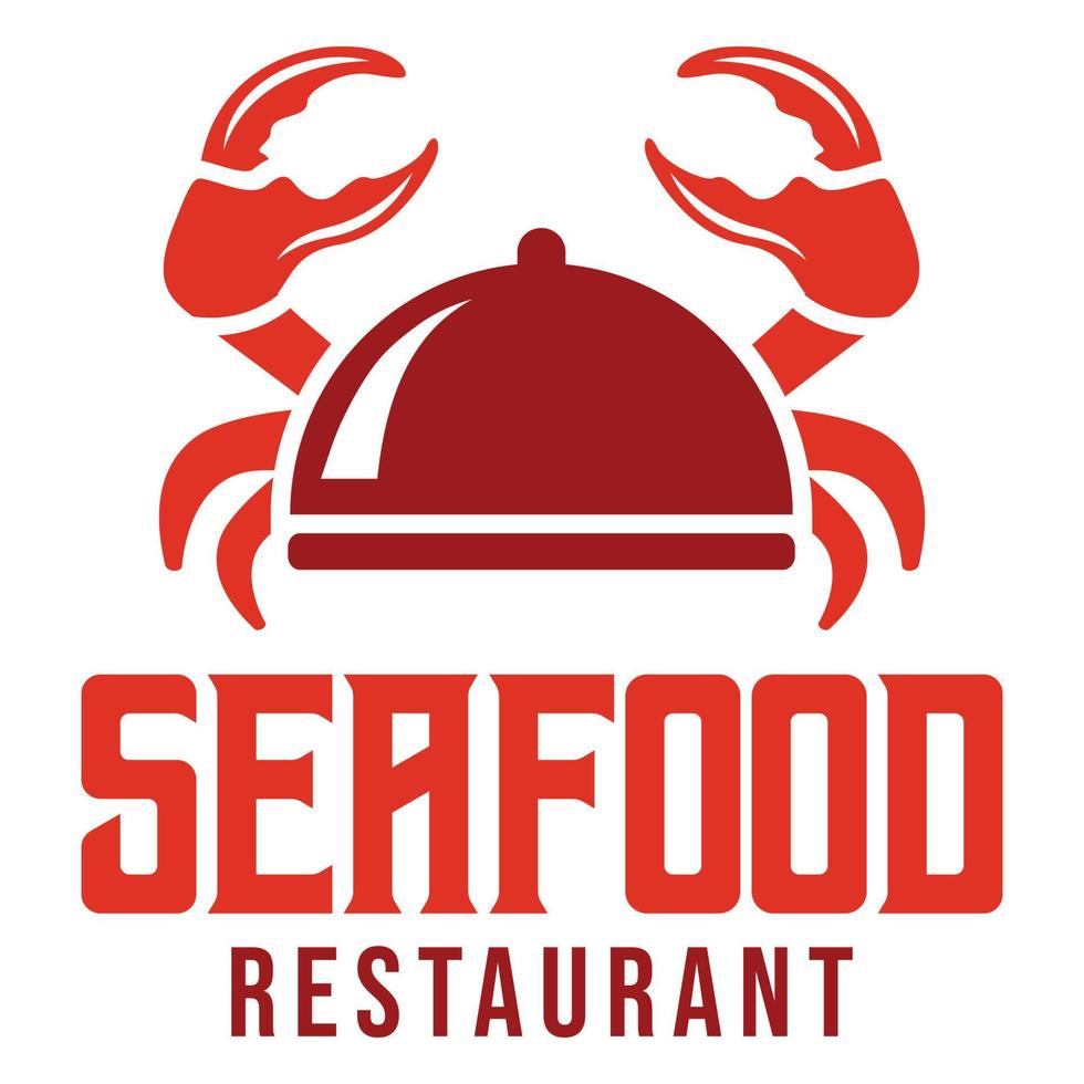 Creative Crab seafood silhouette logo design. modern simple minimalist retro vintage cartoon mascot character logo vector icon illustration template for restaurant, cafe, label, shop, company