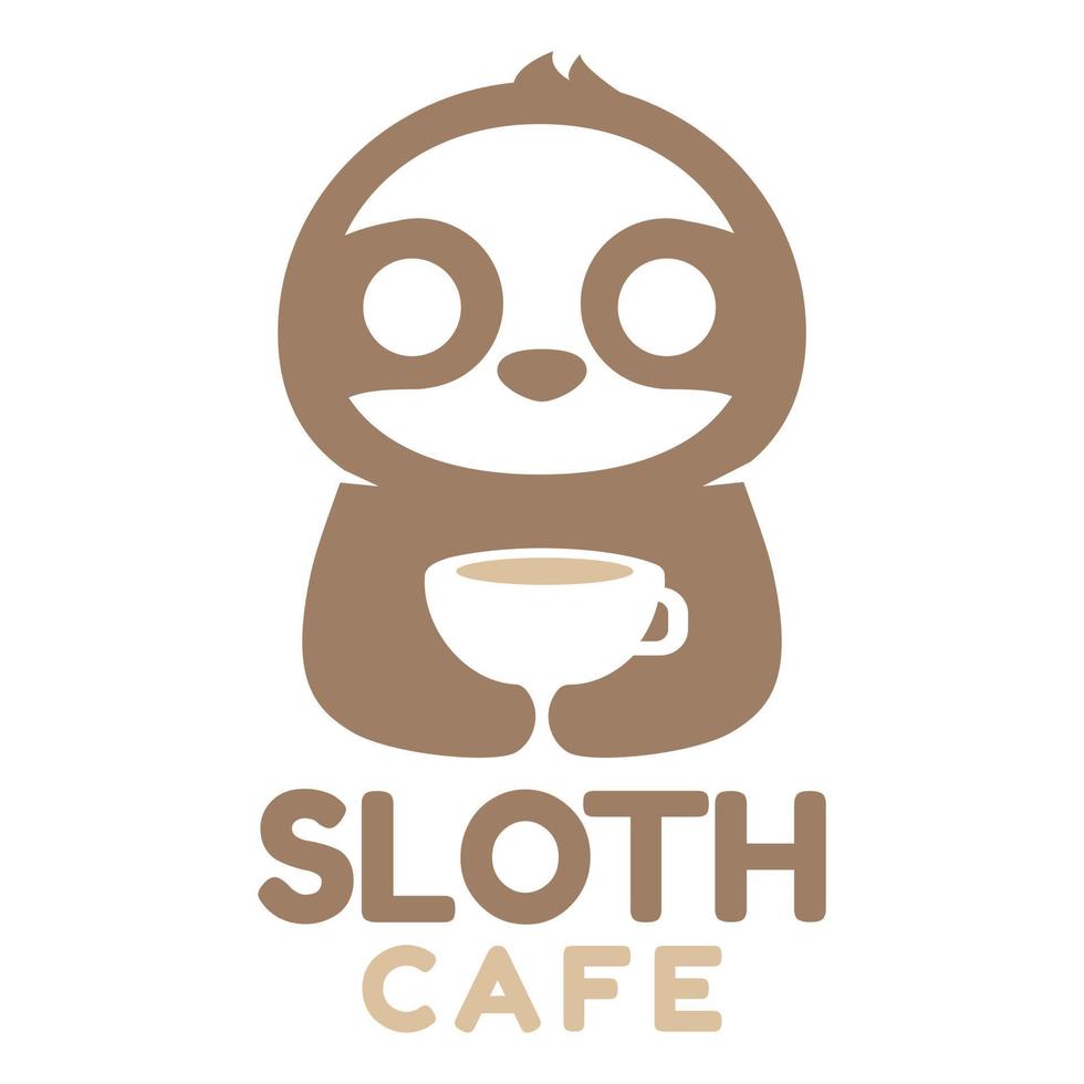 PrintModern mascot flat design simple minimalist cute sloth Cafe logo icon design template vector with modern illustration concept style for cafe, coffee shop, restaurant, badge, emblem and label