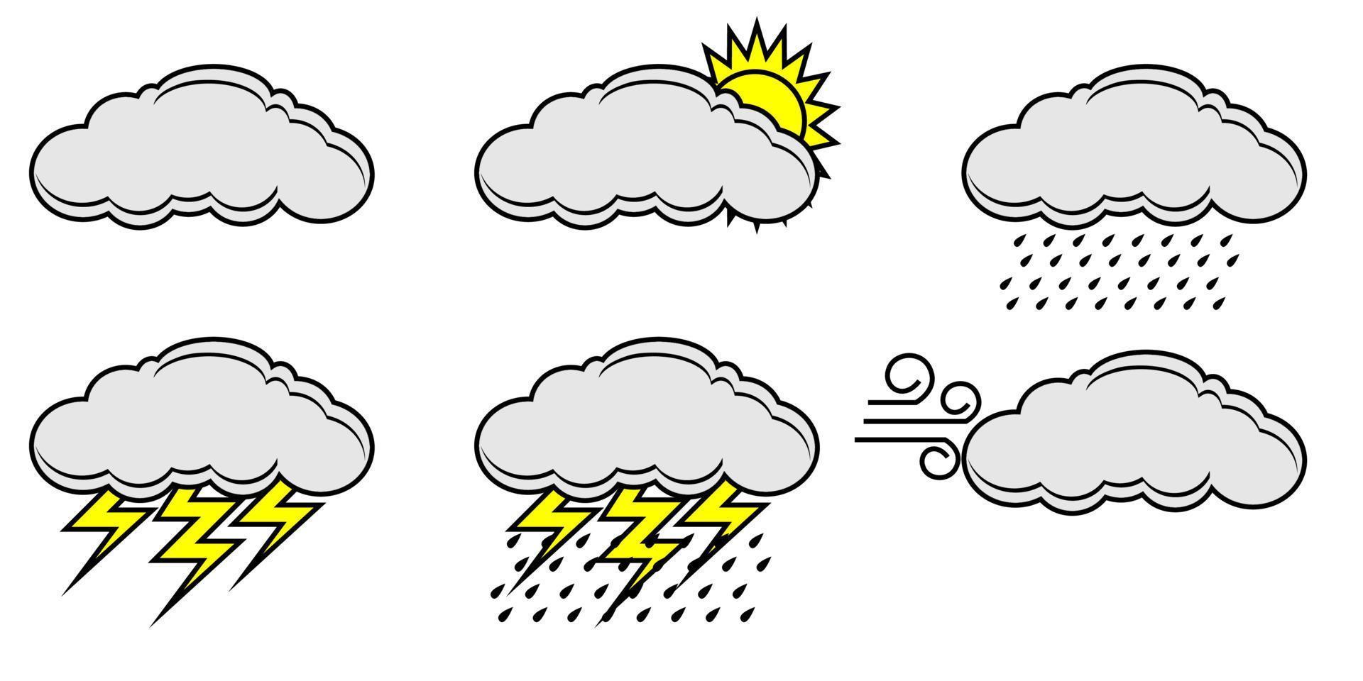 clima nube ilustración icono vector conjunto